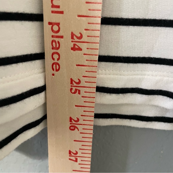 CAbi 5746 Relax Game Day Striped Long Sleeve Top Sweatshirt Black White Large - Picture 15 of 15